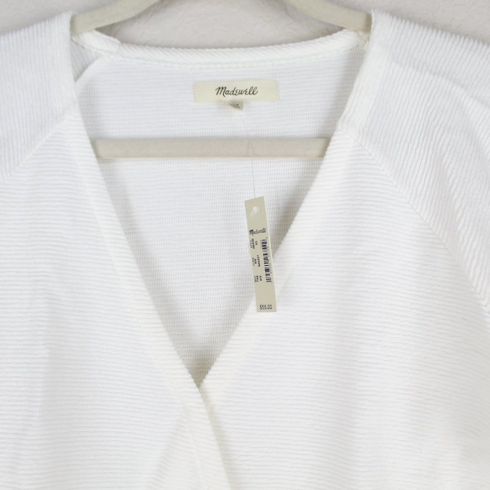 NWT Madewell Drapey V-neck Faux Wrap Top - Picture 3 of 8